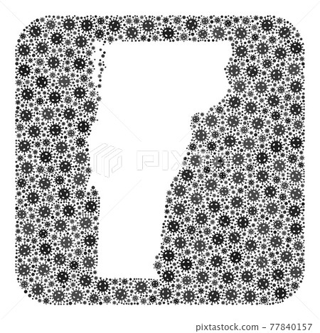 Map of Vermont State - Covid Collage with Hole Map of Vermont State - Covid Collage with Hole 77840157