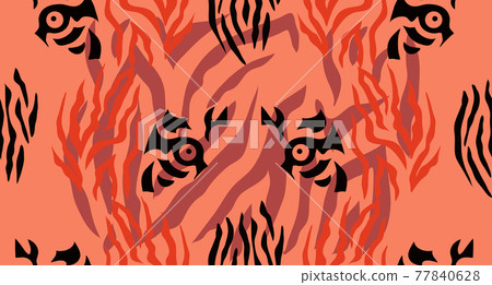 Tiger  beautiful  seamless pattern 77840628