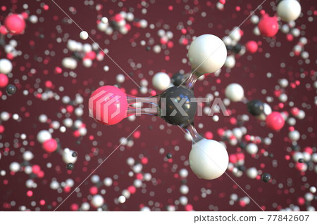 Paraformaldehyde molecule, conceptual molecular model. Chemical 3d rendering 77842607