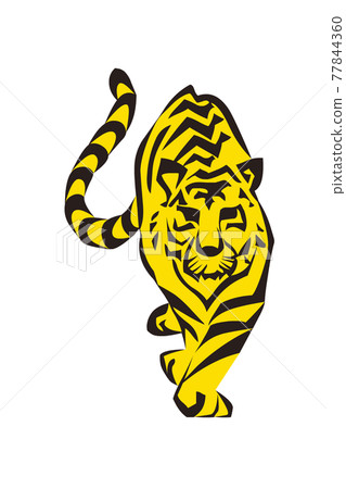New Year's material, transparent image, brave figure of a tiger moving forward New Year's material, transparent image, brave figure of a tiger moving forward 77844360