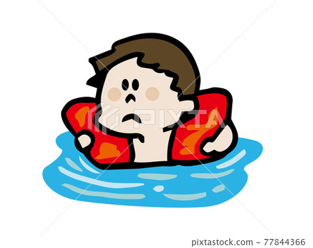 Boy floating on a float Boy floating on a float 77844366