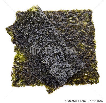 Top view of seaweed isolated on white background Top view of seaweed isolated on white background 77844687
