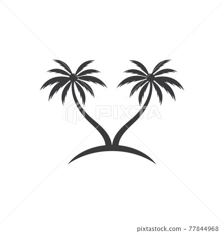 Palm tree summer logo template 77844968