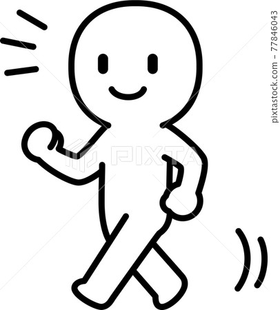 一個人揮舞著手臂走路的變形圖 一個人揮舞著手臂走路的變形圖 77846043