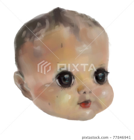 Antique-style children's doll head 77846941