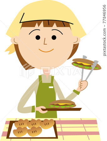 Female bakery staff Female bakery staff 77846956