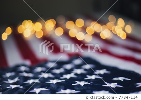 USA Flag with bokeh USA Flag with bokeh 77847114
