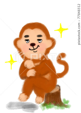 A hand-drawn illustration of a monkey in parentheses and poses. A hand-drawn illustration of a monkey in parentheses and poses. 77848312