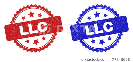 LLC Rosette Stamps with Grunge Texture 77848608