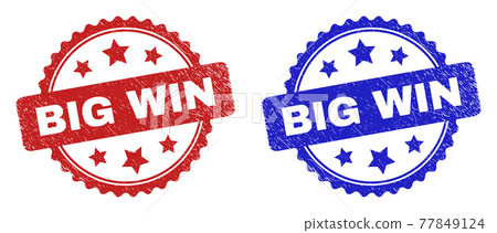 BIG WIN Rosette Watermarks Using Grunged Style BIG WIN Rosette Watermarks Using Grunged Style 77849124