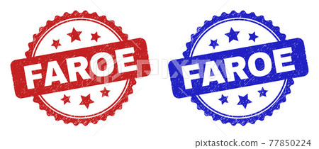 FAROE Rosette Stamp Seals with Grunge Style FAROE Rosette Stamp Seals with Grunge Style 77850224