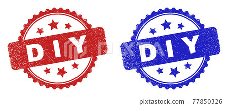 D I Y Rosette Stamp Seals Using Corroded Surface - Stock Illustration ...