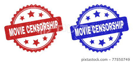 MOVIE CENSORSHIP Rosette Watermarks Using Distress Style 77850749