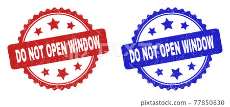 DO NOT OPEN WINDOW Rosette Watermarks with Distress Surface 77850830