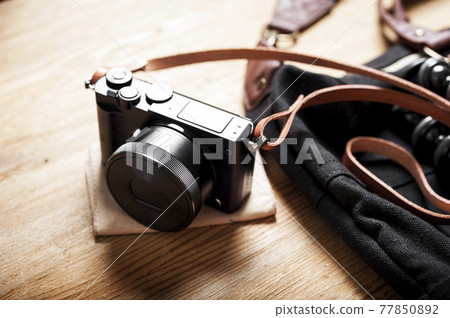 mirrorless camera with leather strap mirrorless camera with leather strap 77850892