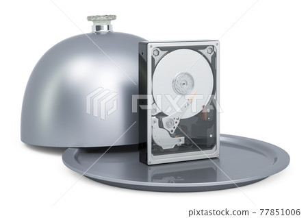 Restaurant cloche with HDD, 3D rendering Restaurant cloche with HDD, 3D rendering 77851006