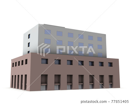 Architectural model of a bank. White background. 3D rendering. Architectural model of a bank. White background. 3D rendering. 77851405