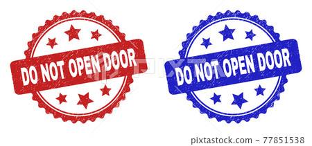 DO NOT OPEN DOOR Rosette Watermarks with Distress Style 77851538