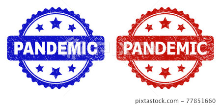PANDEMIC Rosette Seals with Unclean Surface - Stock Illustration ...
