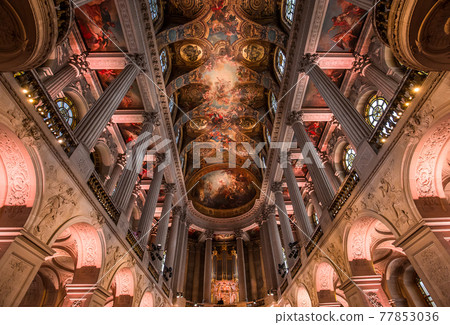 Interiors and details of the Royal Chapel, Versailles, France 77853036