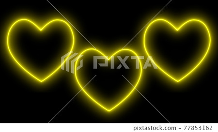 Heart mark neon glowing black background CG background wallpaper 77853162