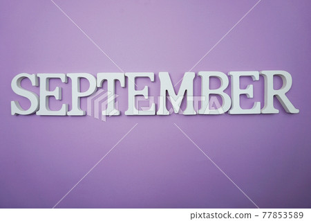 September alphabet letter with space copy on purple background September alphabet letter with space copy on purple background 77853589