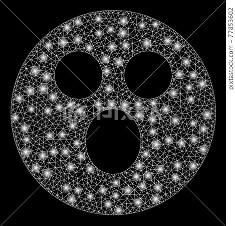 Flare Mesh Wire Frame Surprized Smiley with Flare Spots 77853602