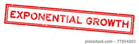 Grunge red exponential growth word square rubber seal stamp on white background Grunge red exponential growth word square rubber seal stamp on white background 77854803