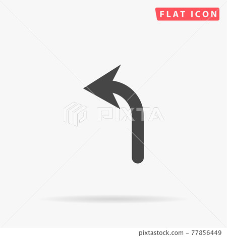 Turn Left Arrow flat vector icon Turn Left Arrow flat vector icon 77856449