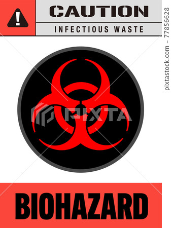 Letters representing medical waste / infectious waste and warning display of biohazard mark: Red ... Liquid / muddy material (Japan) 77856628