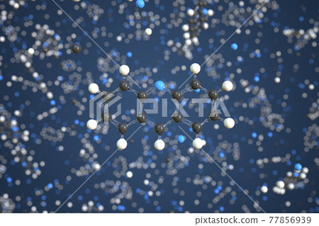 Acridine molecule, conceptual molecular model. Scientific 3d rendering 77856939