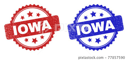 IOWA Rosette Watermarks Using Grunged Style 77857590