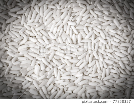 close up of Background of white wild rice. Selective focus close up of Background of white wild rice. Selective focus 77858337