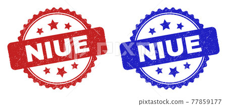 NIUE Rosette Stamps with Grunged Surface NIUE Rosette Stamps with Grunged Surface 77859177