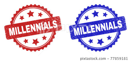 MILLENNIALS Rosette Stamps Using Grunged Texture MILLENNIALS Rosette Stamps Using Grunged Texture 77859181