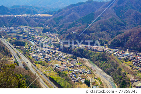 View from Mt. Iwadono Cityscape of Otsuki City 77859343