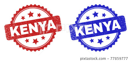 KENYA Rosette Stamps Using Corroded Style 77859777