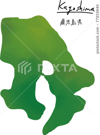 Kagoshima prefecture map illustration vector 77859840