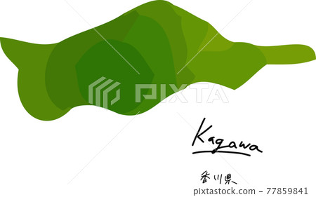 Kagawa prefecture map illustration vector 77859841