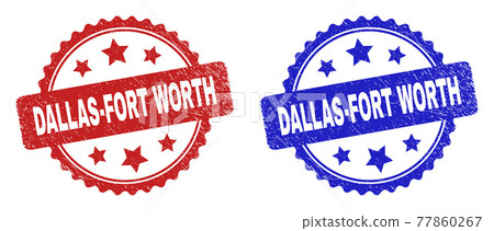 DALLAS-FORT WORTH Rosette Watermarks Using Scratched Style 77860267