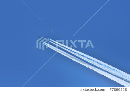 Blue sky and airplane cloud Blue sky and airplane cloud 77860328