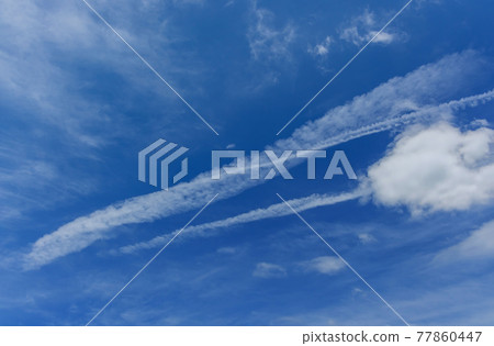 Summer bright blue sky with clouds Summer bright blue sky with clouds 77860447