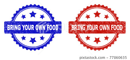 BRING YOUR OWN FOOD Rosette Seals with Corroded Texture 77860635