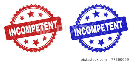 INCOMPETENT Rosette Watermarks with Grunged Style INCOMPETENT Rosette Watermarks with Grunged Style 77860669