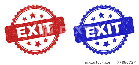EXIT Rosette Stamp Seals Using Scratched Texture EXIT Rosette Stamp Seals Using Scratched Texture 77860727