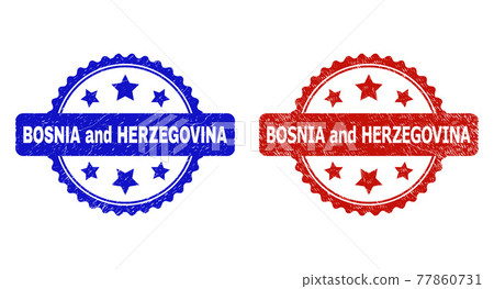 BOSNIA AND HERZEGOVINA Rosette Stamp Seals with Corroded Texture BOSNIA AND HERZEGOVINA Rosette Stamp Seals with Corroded Texture 77860731