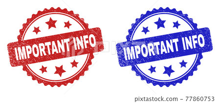 IMPORTANT INFO Rosette Stamps with Grunged Surface IMPORTANT INFO Rosette Stamps with Grunged Surface 77860753
