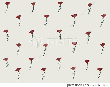 Hand-painted bright red flowers and beige background 77861022