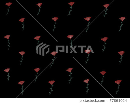 Hand-painted bright red flowers and black background 77861024