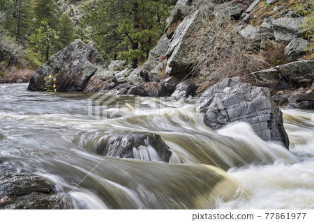 river gauge for kayakers and rafters on the Poudre River river gauge for kayakers and rafters on the Poudre River 77861977